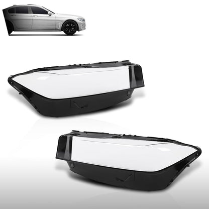 G-PLUS Headlight Lens Cover Compatible with BMW 7 Series G11 G12 2019-2022 Facelift Models Left & Right Pair Front Headlamp Lens Cover Clear
