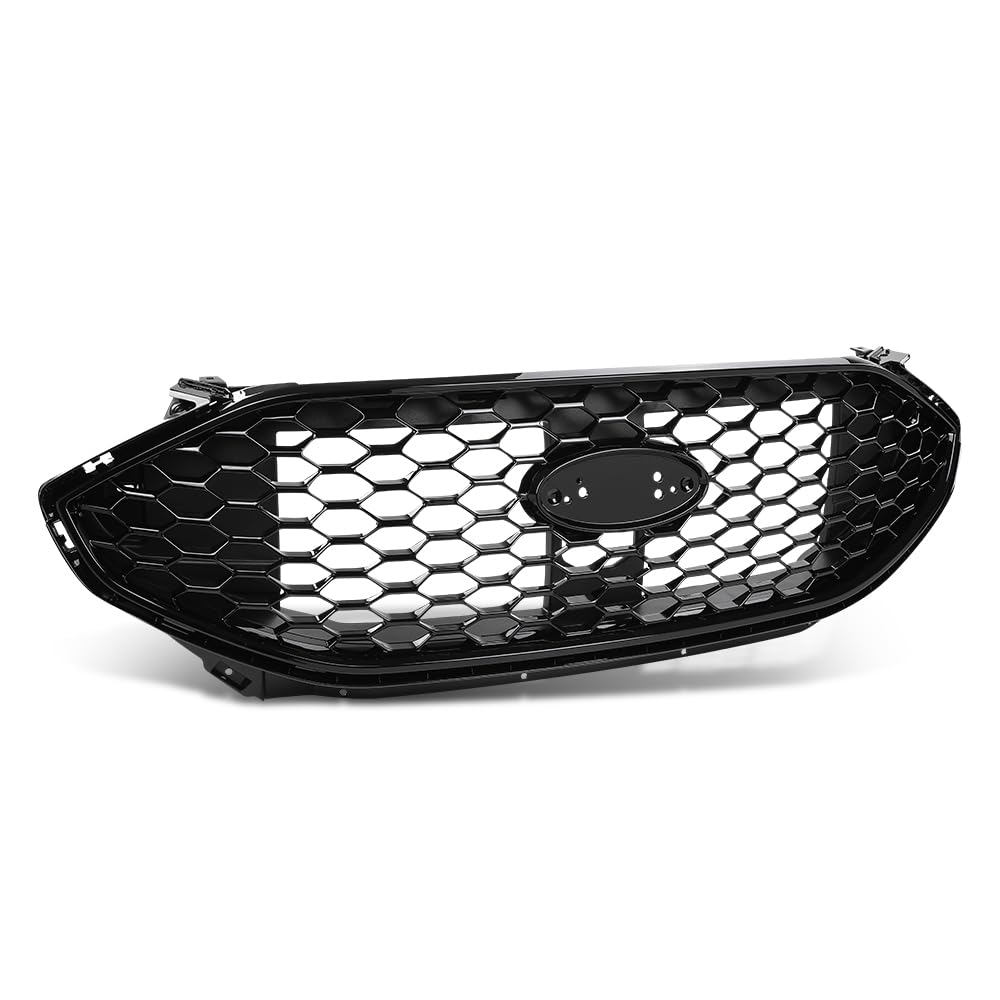 G-PLUS Front Upper Grille Compatible with Ford Edge ST/ST-Line 2019-2022 PT4B-8200, KT4Z-8200, KT4B-8A133 Gloss Black