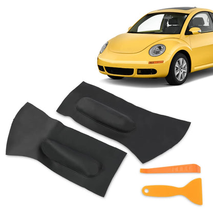G-PLUS Door Panel Insert Card Leather Cover Compatible with 1998-2010 VW Beetle 2Pcs Black
