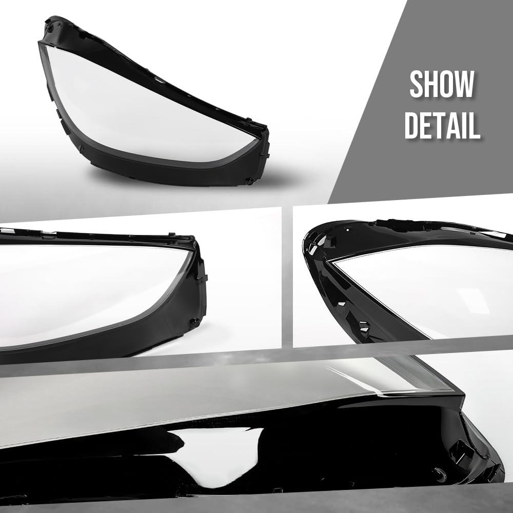 G-PLUS Headlight Lens Cover Compatible with Benz W206 C200 C300 C43 C63 2021 2022 2023 Right Side A2069063003 Front Headlamp Lens Cover Clear Lens