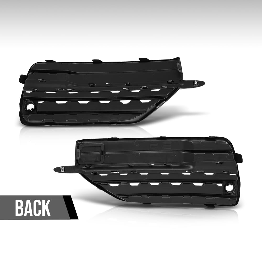 G-PLUS Fog Light Hole Cover Set Left & Right Side Compatible with Volvo XC90 2016 2017 2018 2019 313830440, 313830457 Chrome Black
