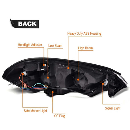 G-PLUS Headlights Assembly Fit Chevy Monte Carlo 2006 2007/Chevy Impala 2006-2013/Chevy Impala Limited 2014 2015 2016 Headlamps W/o Bulbs Clear Lens Black Housing Amber Reflector,faros delanteros