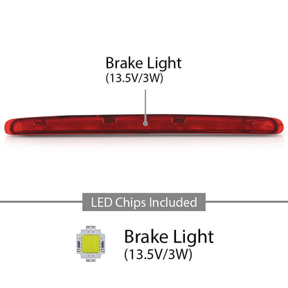 G-PLUS Rear 3rd Third Brake Light, Compatible with Benz X164 W251 V251 GL/R Class 2005-2012, High Mount Stop Lamp, Red Lens, A2518201156, 2518201156