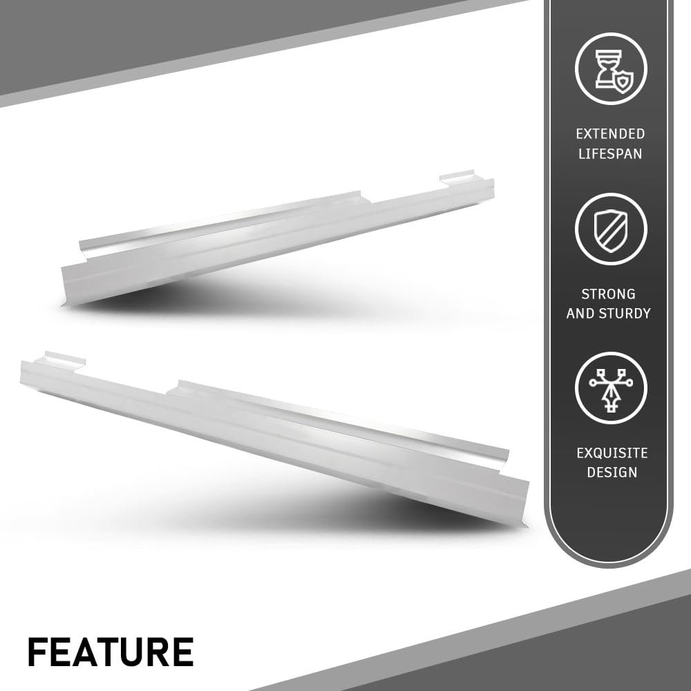 G-PLUS 2PCS Rocker Panels Pair Compatible with Chevy Silverado GMC Sierra Extended Cab All Models 2007 2008 2009 2010 2011 2012 2013