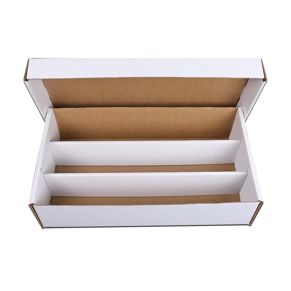 G-PLUS Trading Card Storage Box 3000 Count White Corrugated Cardboard Box Versatile Card Storage Box (Card not included)