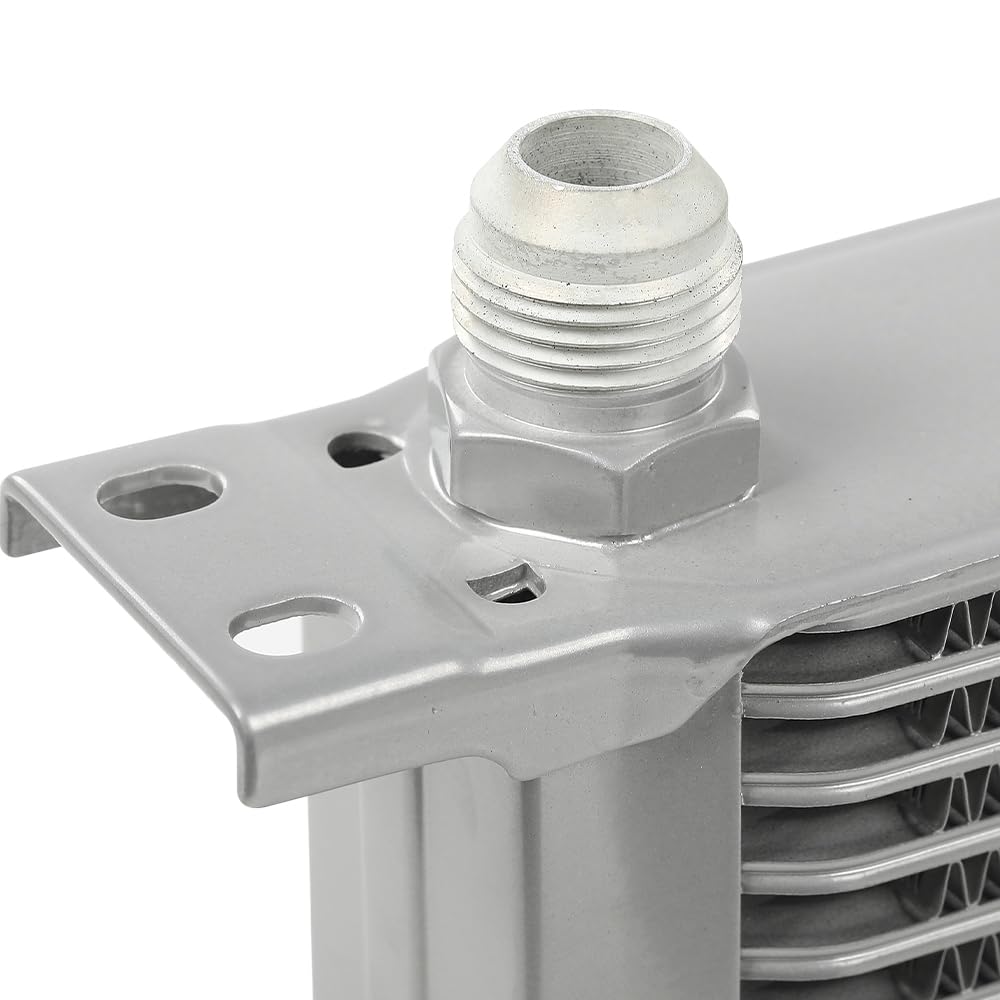 G-PLUS Universal Racing Aluminum Engine Transmission Oil Cooler 19 Row English-style AN10-10AN Silver T-6061 Aluminum