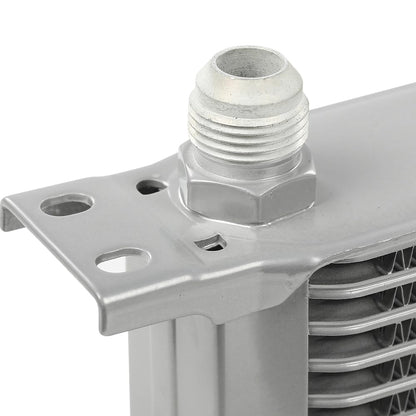 G-PLUS Universal Racing Aluminum Engine Transmission Oil Cooler 19 Row English-style AN10-10AN Silver T-6061 Aluminum