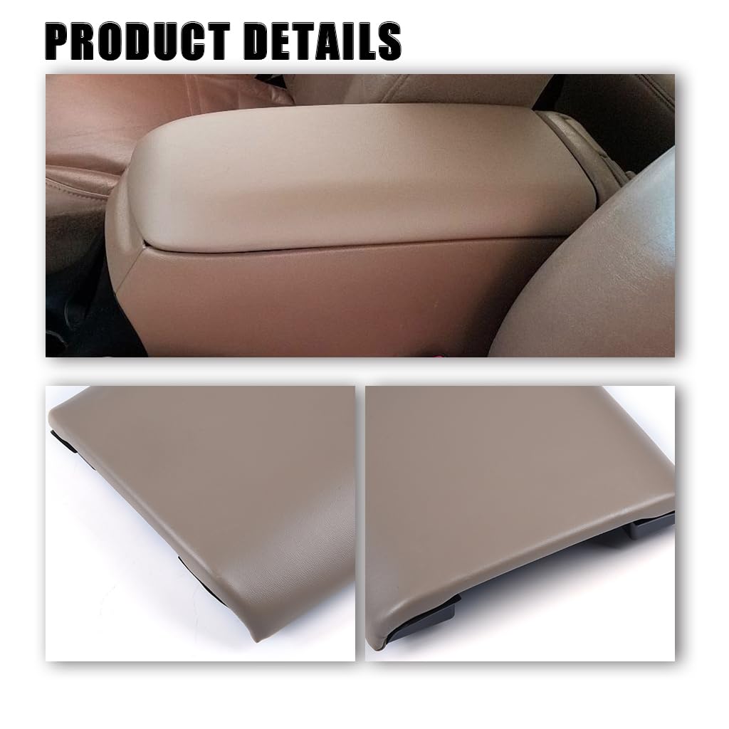 G-PLUS Center Console Lid Cover Compatible with Ford Explorer Mountaineer 1997-2001/ Fit Ford Sport Trac 2001-2002 Beige Armrest Lids 1L2Z9806024AAA, 1L2Z9806024AAB, 1L2Z9806024AAE