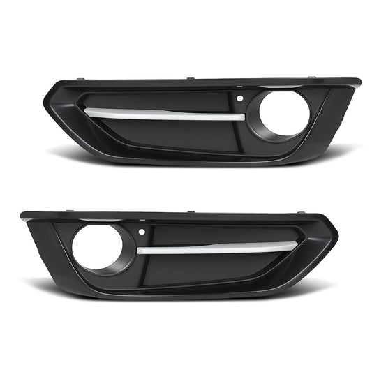 G-PLUS Left and Right Side Fog Light Cover Molding Compatible with BMW 230i xDrive Base 2017-2021 For Sport Line Models Without M Sport Package 51117343731, 51117343732, BM1039163, BM1038163 Black