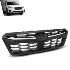G-PLUS Front Bumper Grille Compatible with Subaru Crosstrek 2018-2020 Black Chrome Side View