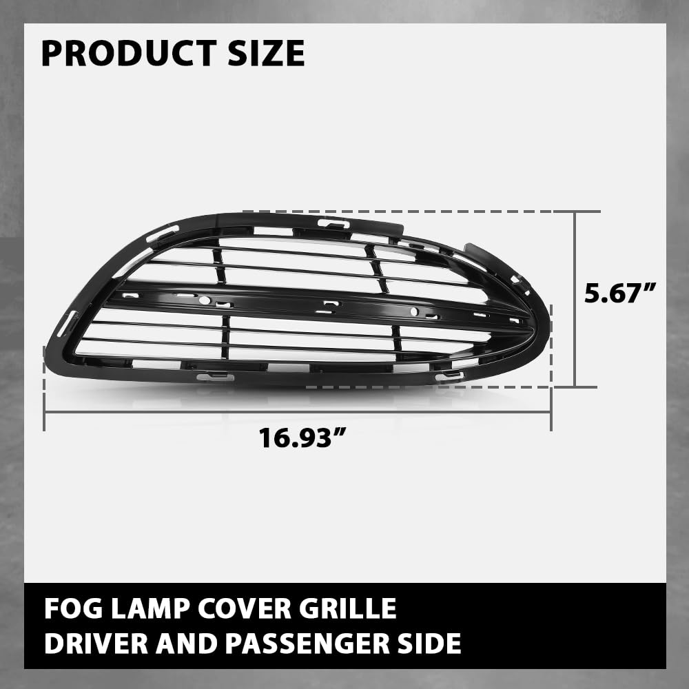 G-PLUS Front Bumper Fog Light Cover Bezel Left & Right Compatible with Benz S-Class W222 2013-2020 2228850224