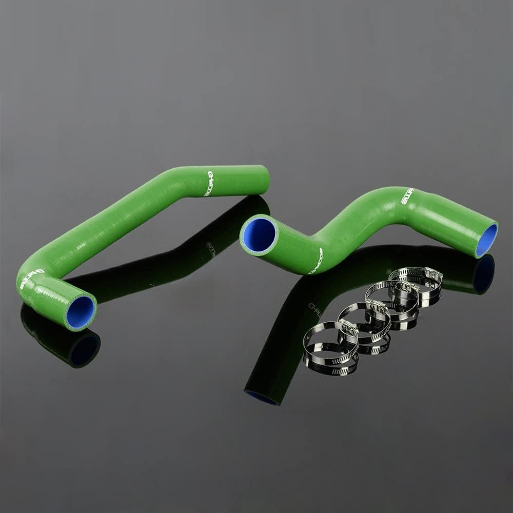 G-PLUS Silicone Radiator Hose Pipe Kit Compatible with Jeep Wrangler YJ/TJ 2.4L 4.2L 1987-2006 4.5mm Thickness 3-Ply Nylon Silicone Green