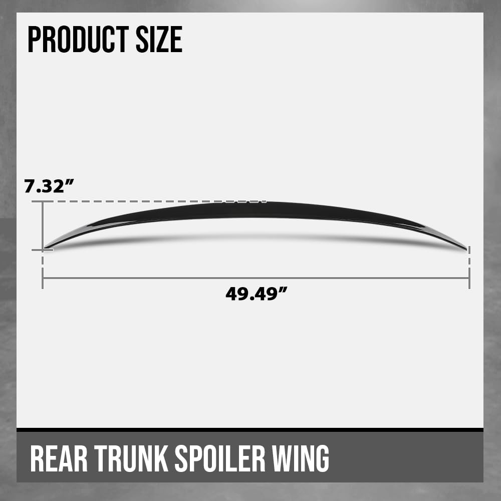 G-PLUS Rear Trunk Spoiler Wing Compatible with BMW F10 5 Series 4 Door Sedan Model 2011 2012 2013 2014 2015, Fit BMW F10 M5 Sedan 2011 2012 2013 2014 2015, Not Fit Wagon Model Glossy Black