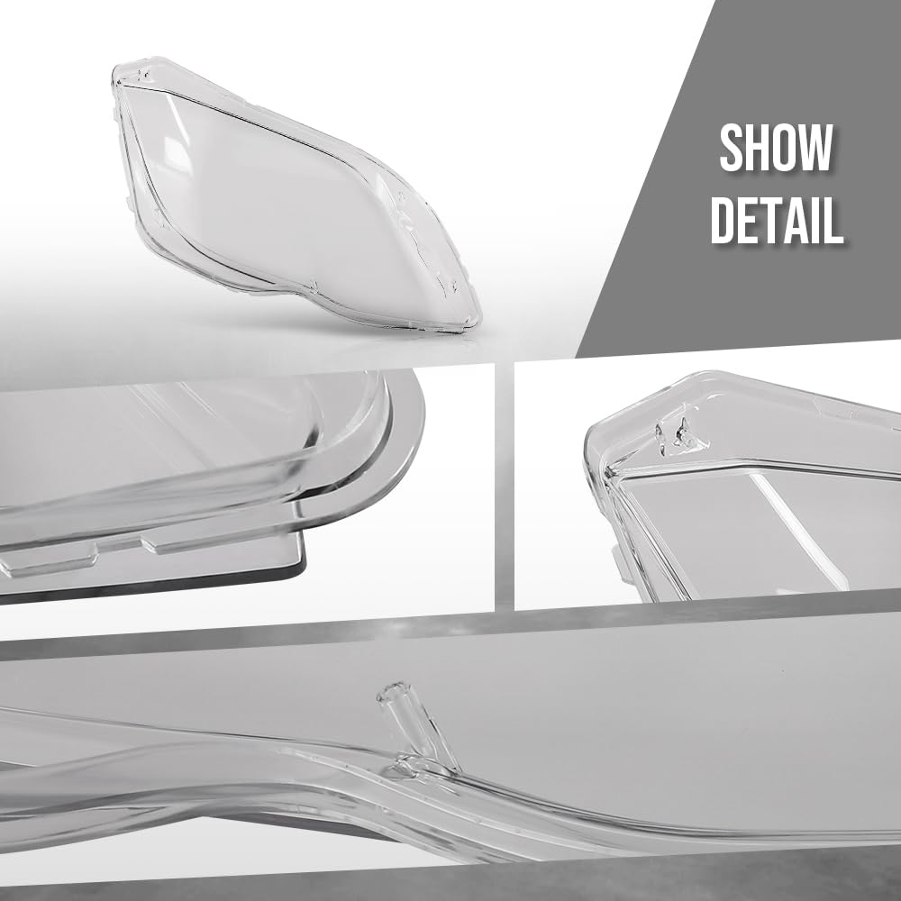 G-PLUS Headlight Lens Cover Compatible with Benz GLK X204 GLK250 GLK280 GLK300 GLK350 2013 2014 2015 Left & Right Front Headlamp Lens Cover Clear