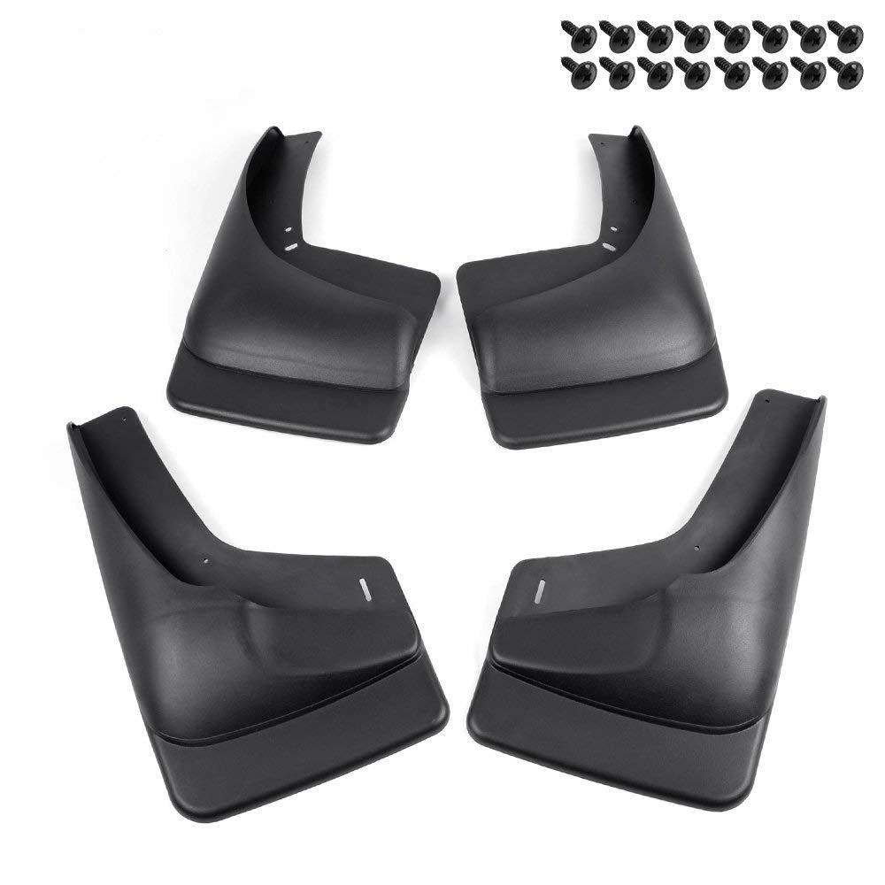 G-PLUS 4PCS Set Front Rear Molded Wheel Mudguard Compatible with 1999-2007 Silverado/Sierra 1500.2007-2014 Sierra 2500/3500 Mud Flaps Mud Guards Splash Kit