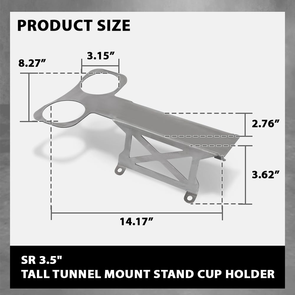 G-PLUS 3.5" Tall Tunnel Mount Stand Cup Holder Fit for B&M Hurst TCI Ratchet Mega Shifter