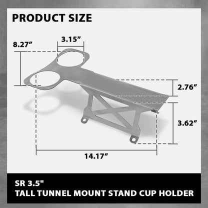 G-PLUS 3.5" Tall Tunnel Mount Stand Cup Holder Fit for B&M Hurst TCI Ratchet Mega Shifter