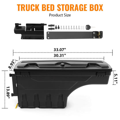 G-PLUS One Pair of Truck Bed Storage Box Compatible with Chevy Colorado/GMC Canyon 2015-2020 Rear Driver and Passenger Side 2Pcs Set