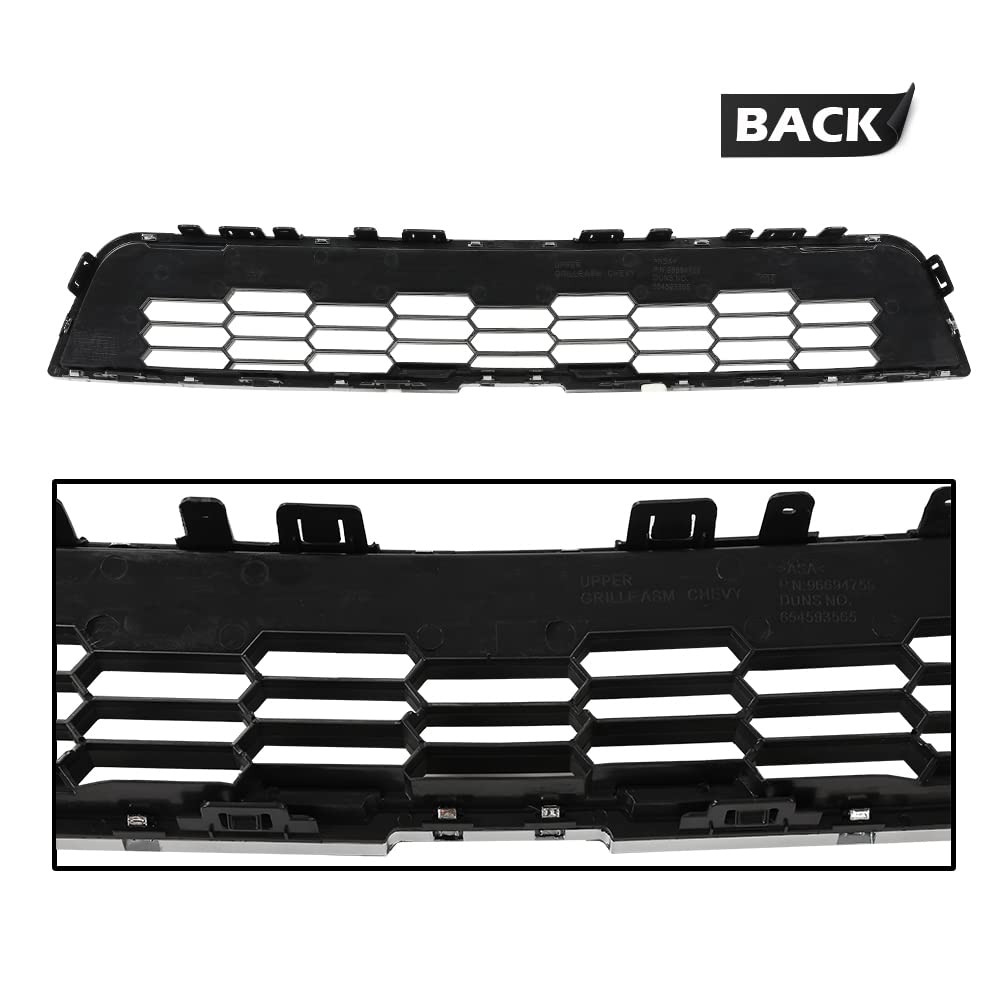 G-PLUS Front Upper Bumper Grille Grill Chrome Compatible with 2012-2016 Chevy Sonic 95215846 Bumper Grille Trim
