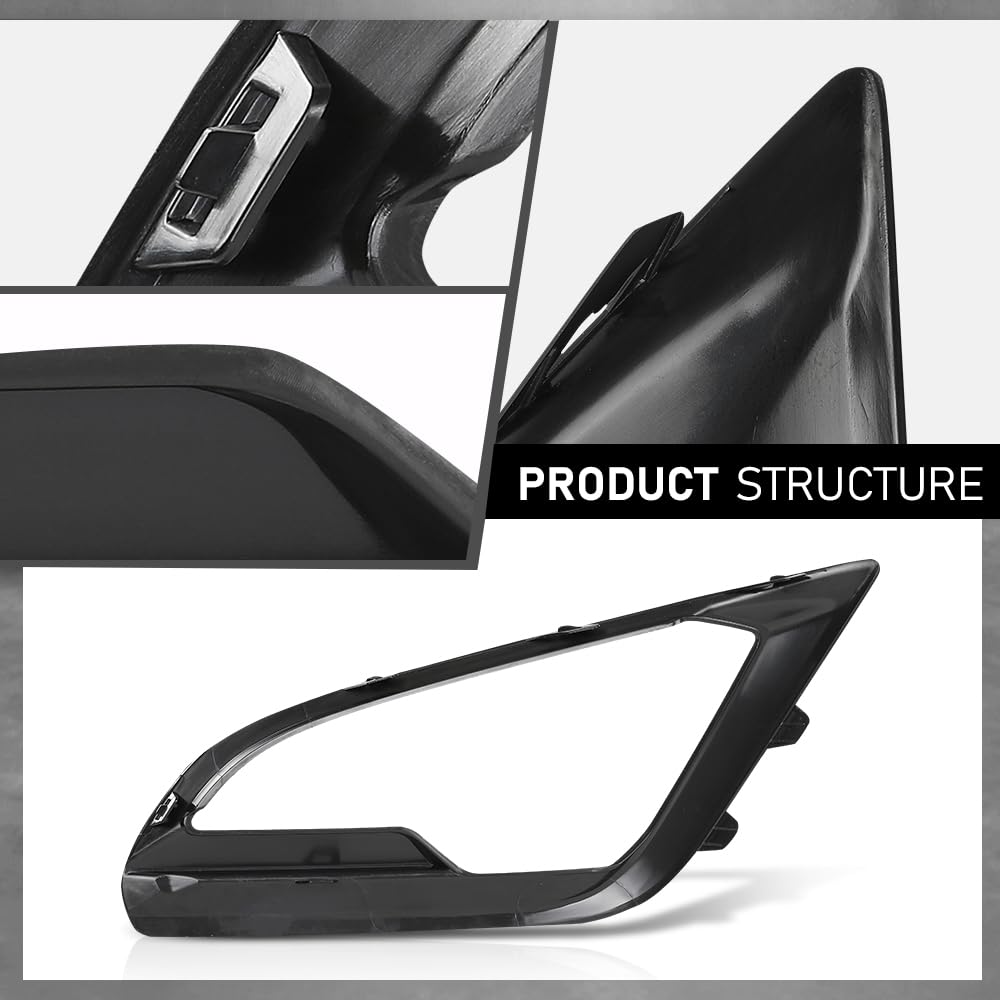 G-PLUS Front Right Bumper Fog Light Lamp Cover Bezel, Compatible with Ford EcoSport 2018-2021, Passenger Side, GN1Z15266AA, FO1039185