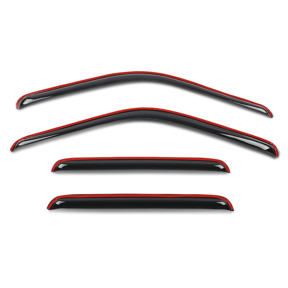 G-PLUS in-Channel Auto Vent Window Visor 4pcs Compatible with Ford F250 F350 F450 F550 Super Duty Supercrew 1999-2016, Not Fit Supercab Or Extended Cab in-Channel Rain Guards Smoke