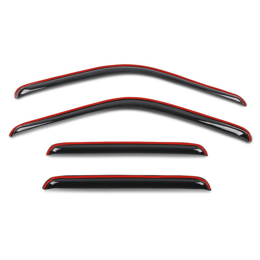 G-PLUS in-Channel Auto Vent Window Visor 4pcs Compatible with Ford F250 F350 F450 F550 Super Duty Supercrew 1999-2016, Not Fit Supercab Or Extended Cab in-Channel Rain Guards Smoke