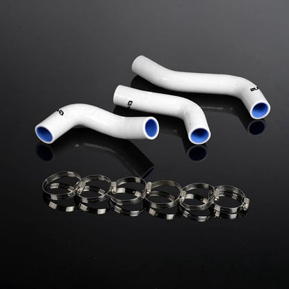 G-PLUS Silicone Radiator Coolant Hose Kit Clamps Compatible With Mazda Miata MX-5 Roadstar NA6CE B6ZE 1600 1889-1993,White