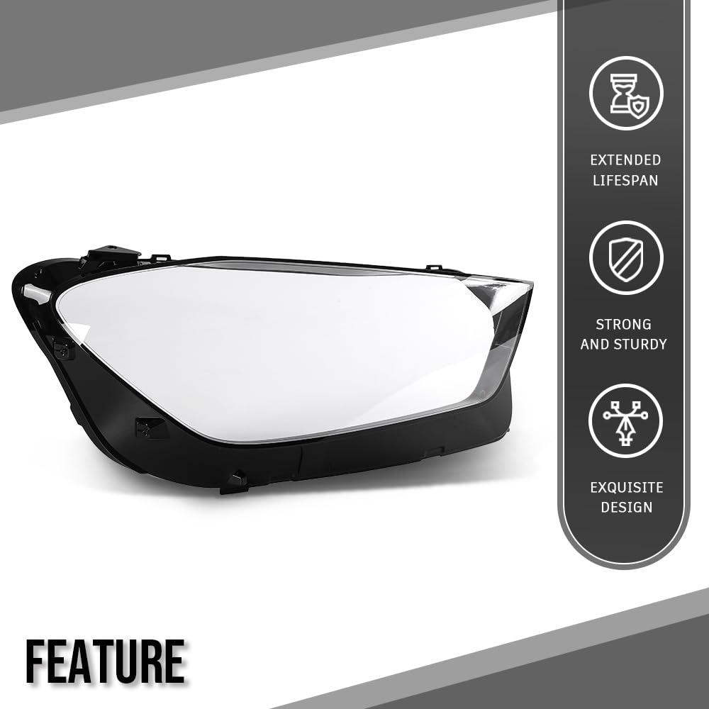 G-PLUS Headlight Lens Cover Compatible with Benz GLE W167 2020 2021 2022 2023 Right Side Front Headlamp Lens Cover Clear