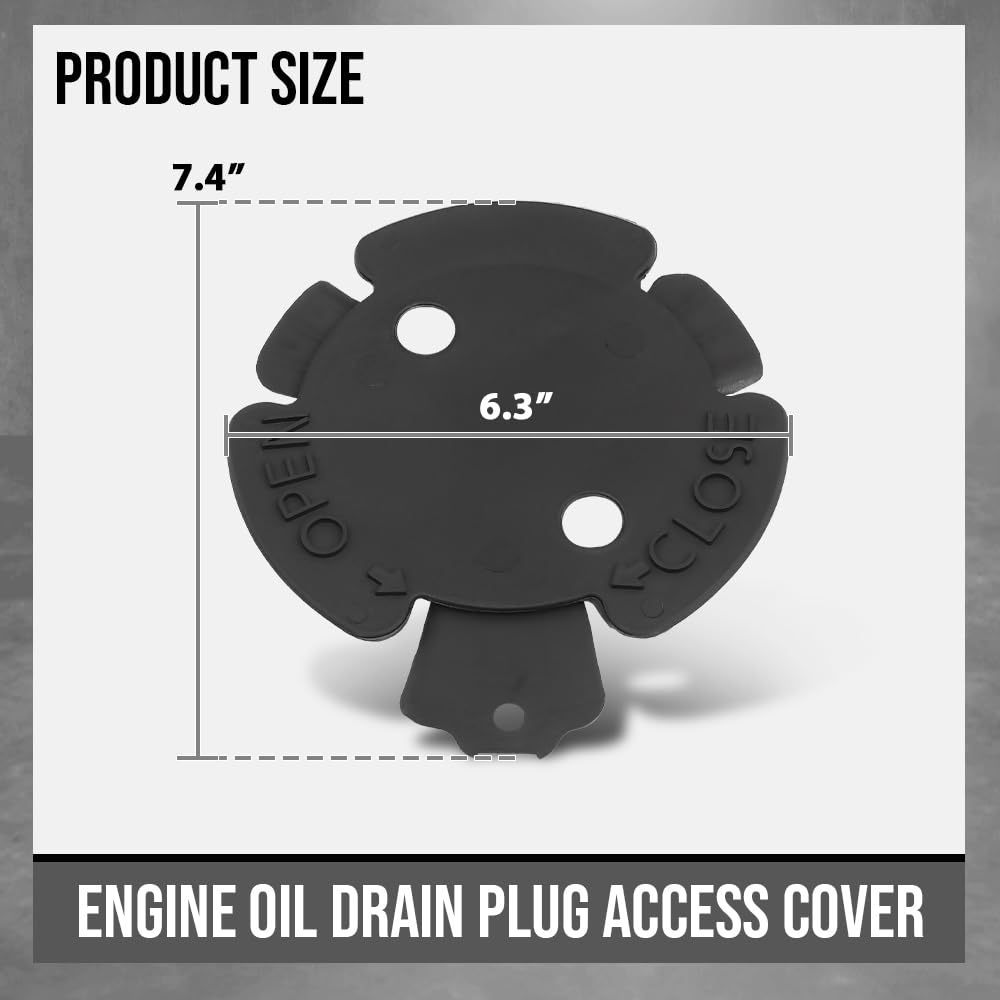 G-PLUS Engine Oil Drain Plug Access Cover Compatible with BMW 7 Series F01 730d 730i 740i 750i 760i 2007 2008 2009 2010 2011 2012 51757209541 Black