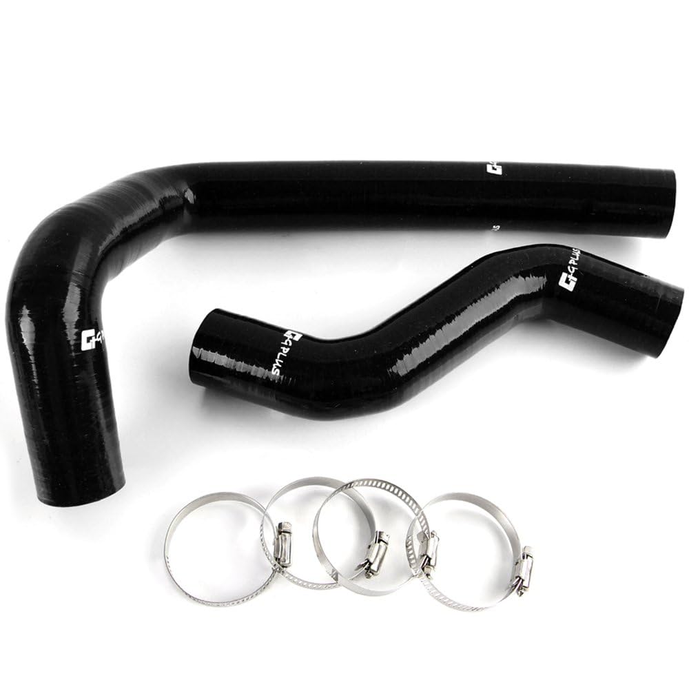 G-PLUS Black Silicone Radiator Hose Pipe Kit Clamps, Compatible with Mazda RX7 FD3S FD 1993 1994 1995 1996 1997 13B Mazdaspeed Turbo