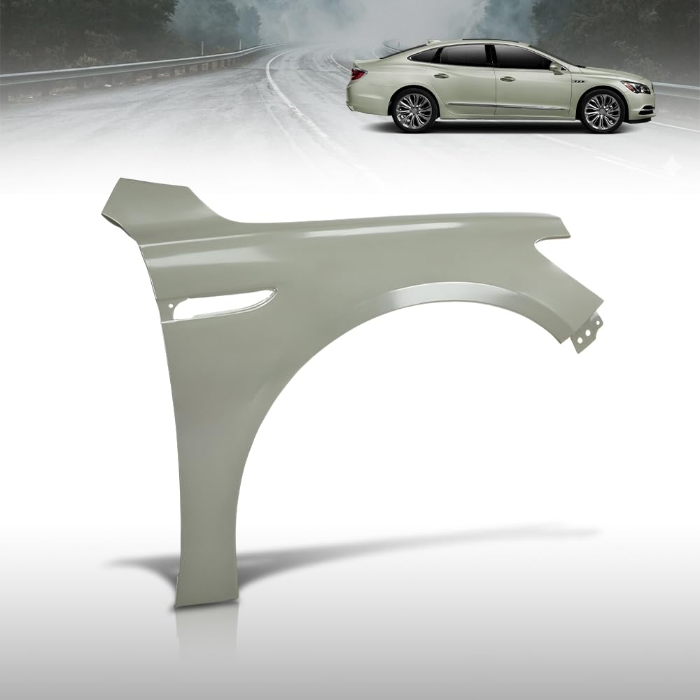 G-PLUS Front Right Passenger Side Fender Assembly Compatible with Buick LaCrosse 2017 2018 2019 GM1241397, 26243591 Gray