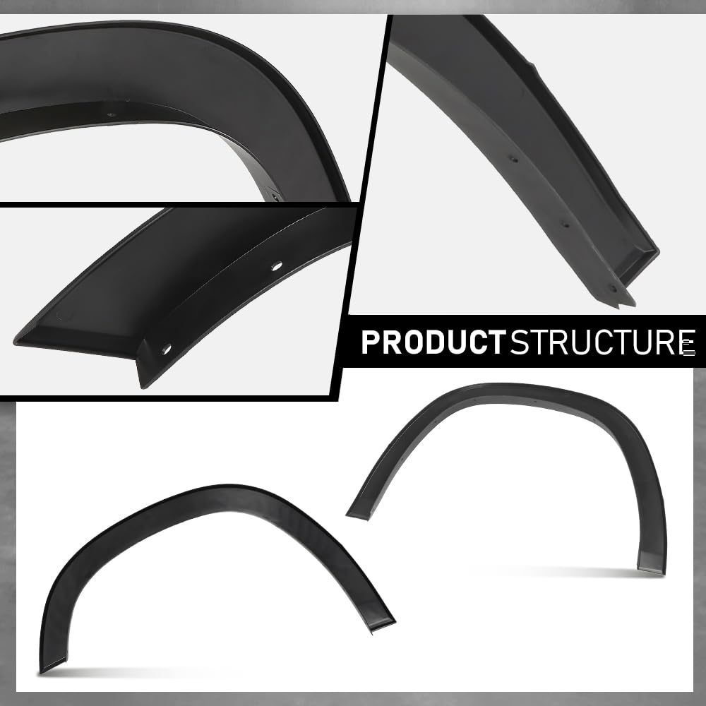 G-PLUS Fender Flares Compatible with Dodge Ram 1500 2019-2024 Not Fit 1500 Classic & Rebel & TRX Models Wheel Opening Molding Arch Trim 4PCS Black