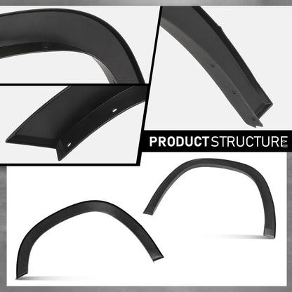 G-PLUS Fender Flares Compatible with Dodge Ram 1500 2019-2024 Not Fit 1500 Classic & Rebel & TRX Models Wheel Opening Molding Arch Trim 4PCS Black