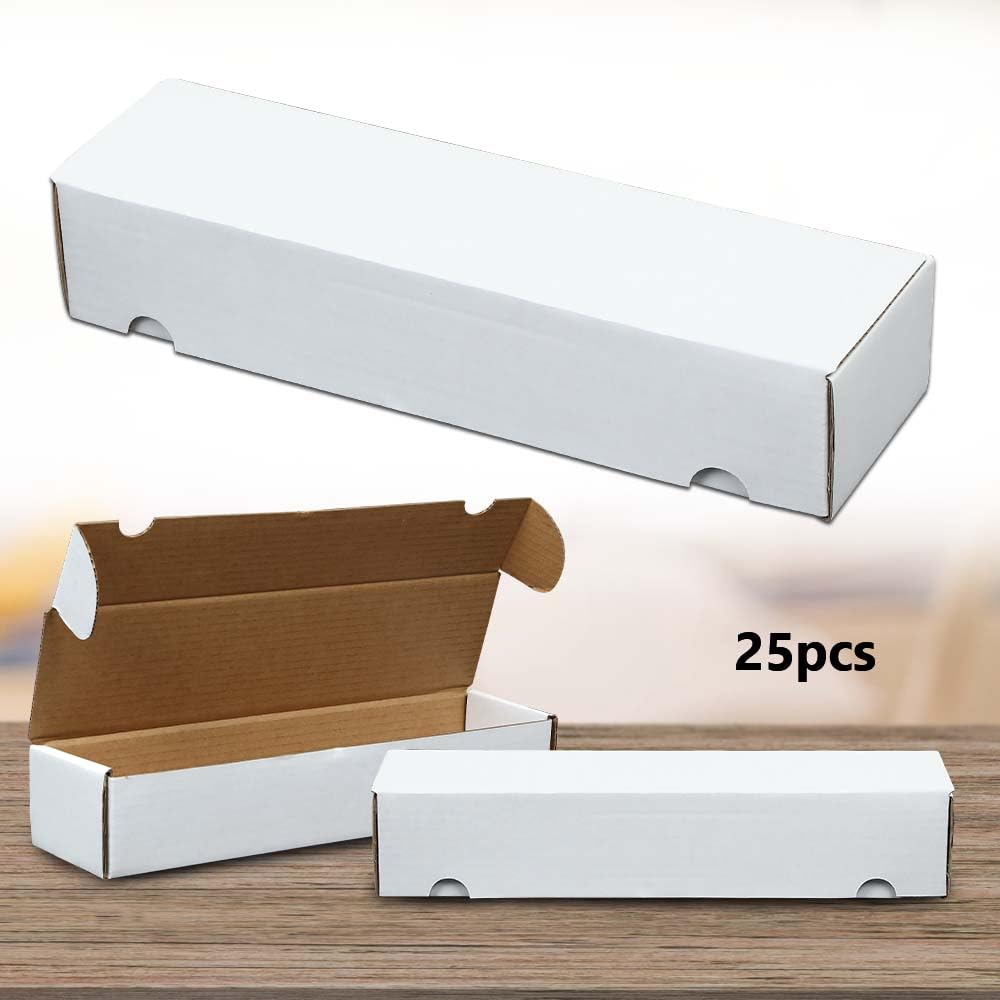 G-PLUS 25pcs Trading Sports Card Storage Box 800 Count White Corrugated Cardboard Box Versatile Card Storage Box (Card not included)