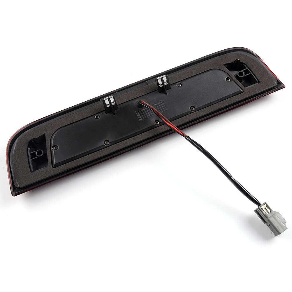 G-PLUS High Mount Rear 3rd Third Brake Light Compatible With 2014-2018 Chevy Silverado GMC Sierra 1500 2500 HD 3500 HD LED Cargo Tail Lamp Black Housing Red Smoky Lens