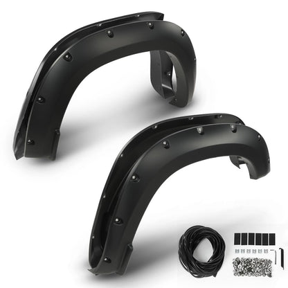 G-PLUS Fender Flares Pocket Riveted Compatible with Dodge Ram 1500 2WD/4WD 2019 2020 2021 2022 2023 NOT Fit Rebel Models Wheel Opening Molding Arch Trim 4PCS Black