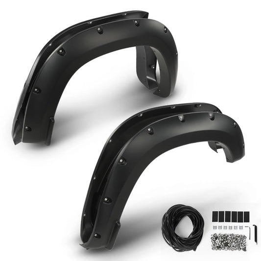 G-PLUS Fender Flares Pocket Riveted Compatible with Dodge Ram 1500 2WD/4WD 2019 2020 2021 2022 2023 NOT Fit Rebel Models Wheel Opening Molding Arch Trim 4PCS Black