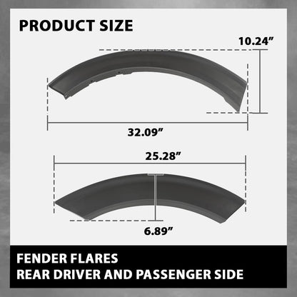 G-PLUS 4PCS Rear Fender Flares Compatible with Ford Explorer 2020 2021 2022 Left & Right Wheel Trim Opening Molding, Factory Style