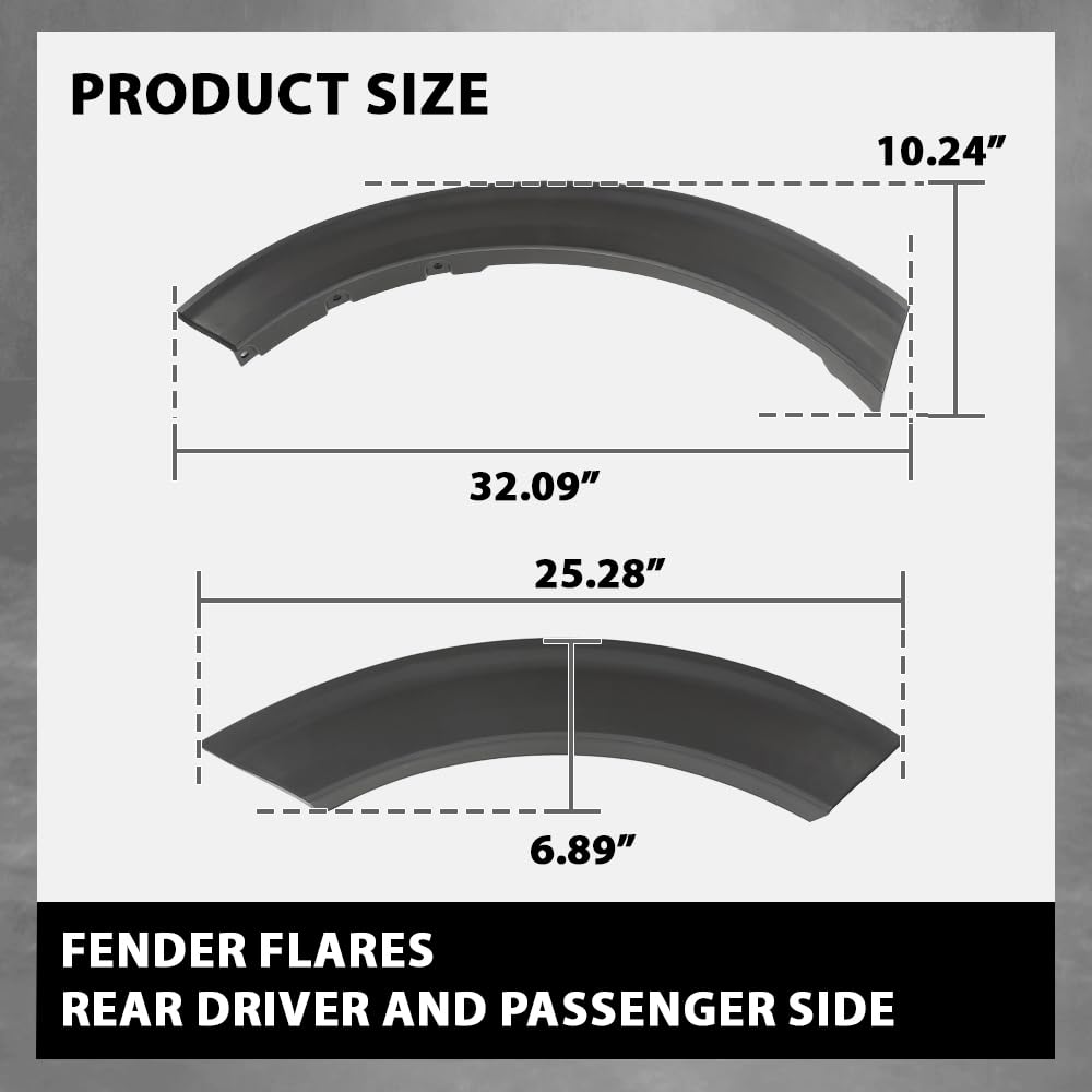 G-PLUS Rear Left & Right Fender Flares 4PCS Compatible with Ford Explorer 2020 2021 2022 Wheel Opening Molding Arch Trim, Factory Style