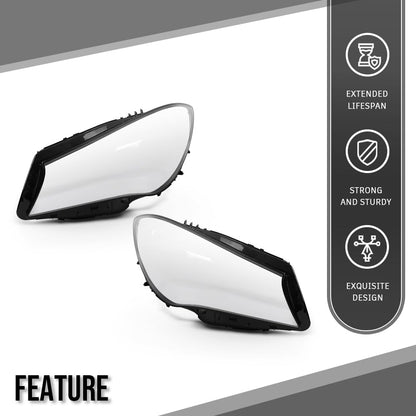G-PLUS Headlight Lens Cover Compatible with Benz GLC-Class W253 CLA250 CLA45 AMG 2016-2019 Left & Right Front Headlamp Lens Cover Clear