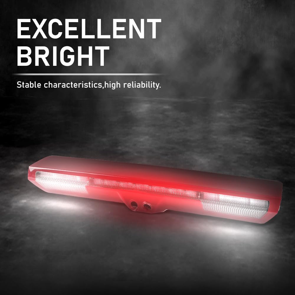 G-PLUS LED 3rd Third Brake Light Compatible with Chevy Silverado/GMC Sierra 1500 2500 HD 3500 HD 2021 2022 2023, High Mount Cargo Lamp, Red Lens, 84929552