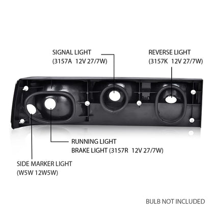 G-PLUS Taillights Taillamps Rear Brake Lights Left&Right w/o Bulbs Compatible with Ford Mustang 1987-1993,FO2800168, FO2801168 Smoky Lens Black Housing Faros Traseros Luces TraserasAssembly