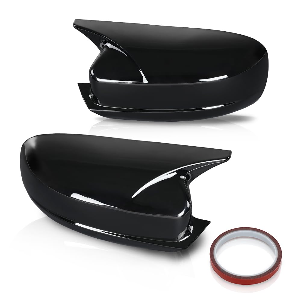 G-PLUS Side Mirror Covers Shell Cap Left and Right Compatible with Dodge Charger SRT 2015-2023 Horn Style Black