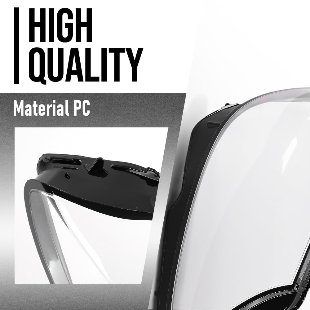 G-PLUS Headlight Lens Cover Compatible with Benz C-Class W205 2015-2017 A2059067403 Right Side Front Headlamp Lens Cover Clear