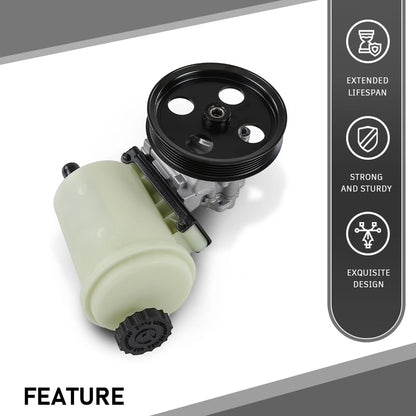 G-PLUS Power Steering Pump w/Reservoir Compatible with Dodge Ram 1500 2009-2010 w/Pulley & Reservoir 55398903AD, 55398903AE, 55398904AD, 55398904AE