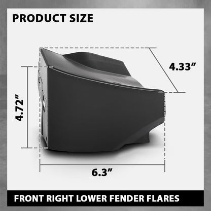 G-PLUS Fender Molding Front Lower Passenger Side Compatible with Toyota Highlander 2020-2023 TO1299100, 756010E090C0 Black