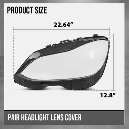 G-PLUS Headlight Lens Cover Compatible with Benz E-Class W212 E350 E500 E63 2014 2015 2016 Left & Right Side A2129063403, A2129063303 Front Headlamp Lens Cover Clear
