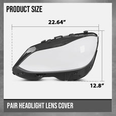 G-PLUS Headlight Lens Cover for Benz W212 E-Class E350 E550 2014-2016 Left Clear Side View