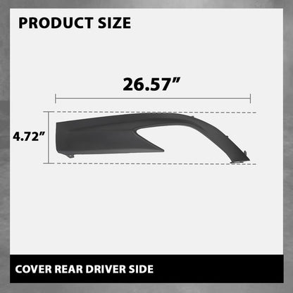 G-PLUS Lower Valance Rear Driver Side Cover Bumper End Compatible with LX RX350 (submodel: Base, F Sport) 2016-2019, Fit LX RX350L Base 2018-2019 521780E010, LX1195106 Black Plastic