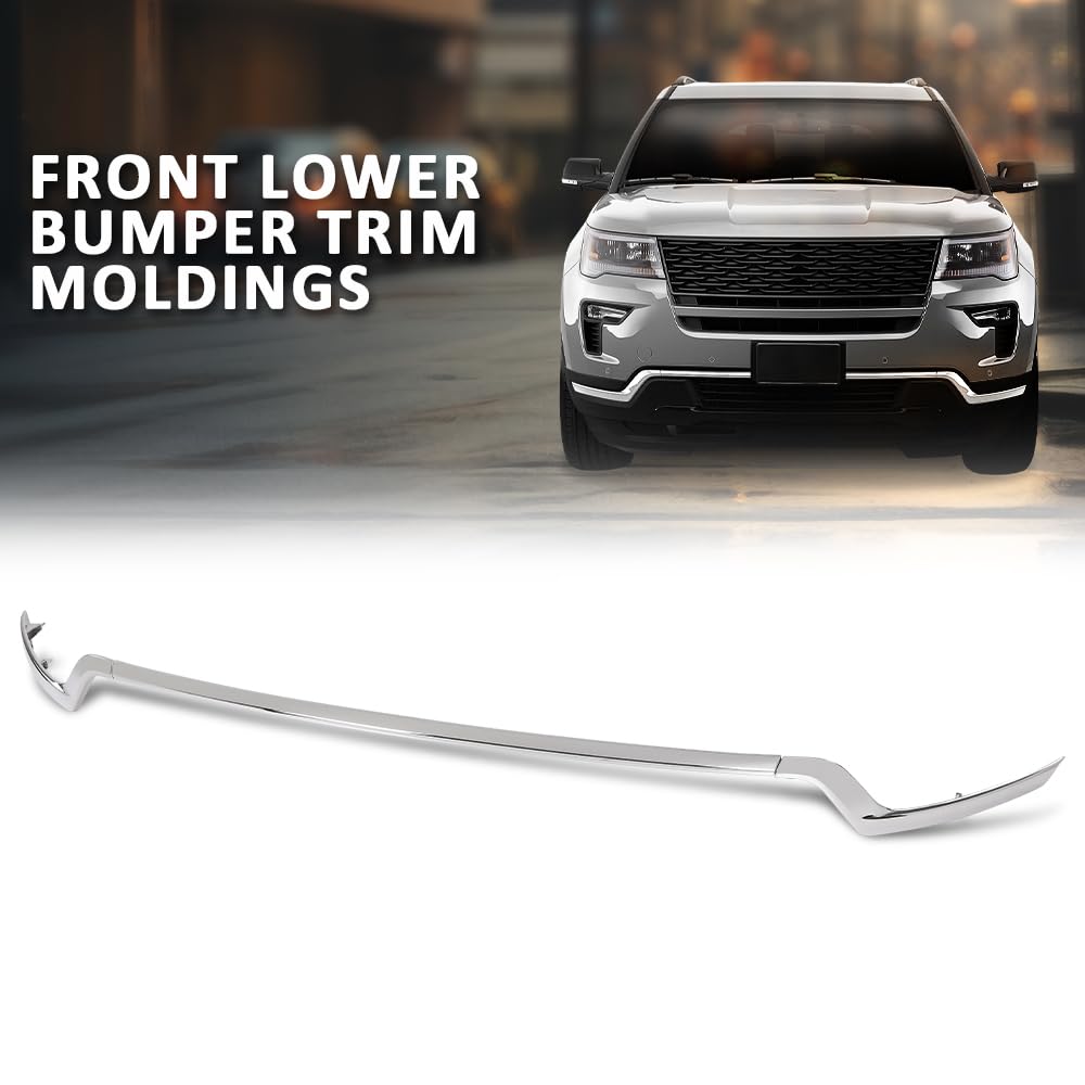 G-PLUS Lower Bumper Trim Moldings Left+Right+Center Front Compatible with Ford Explorer 2018-2019 JB5Z17E810AA, JB5Z17E811AB, JB5Z8419AB, FO1047107, FO1046107